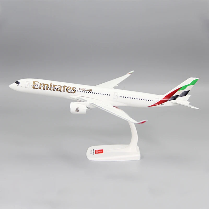 Introducing the Model "Airbus A350 Emirates Livery" ABS 1/200 scale replica, a tactile marvel for aviation enthusiasts. Feel the sleek contours and intricate details of Emirates' iconic livery, designed with precision for your tactile exploration. An inclusive addition to any collection, inviting all to experience the beauty of flight, regardless of sight.